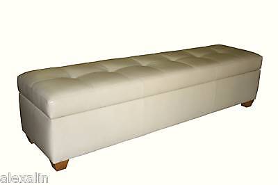 Storage King Size  on King Size Storage Bench In Bone Leather  Tufted Ottoman   Bed Chest