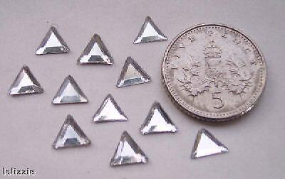 144 TRIANGLES CLEAR 6 x 6 mm Hot Fix Rhinestones HOTFIX  