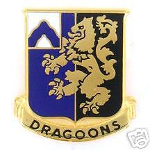 ARMY CREST 48TH INFANTRY REGIMENT  DRAGOONS NEW PAIR  