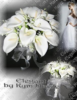 Silk Wedding Fowers, Calla Lily Bouquet, Elegant  