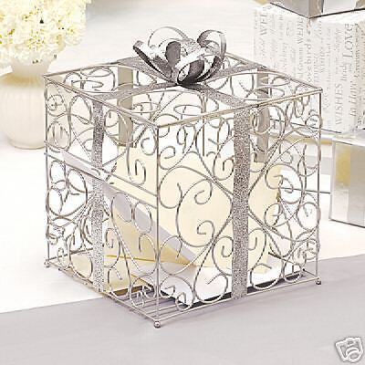 Wedding Reception Silver Gift Card Box  