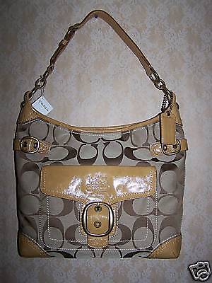 Coach Bleecker signature stitched pocket hobo #12391  