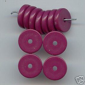 36 VINTAGE BURGANDY 3X14 DISC SPACER BEAD 6134  