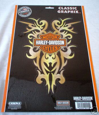 Harley Davidson Decal Sticker Bar /Shield Tribal Orange  