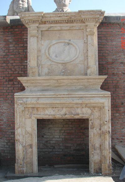 limestone Fireplace Mantel surround from factory marble  