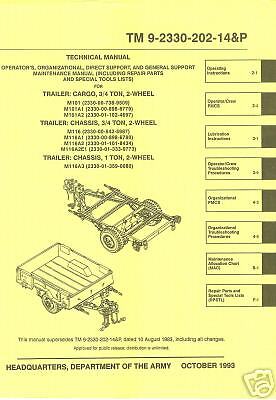 Trailer, 3/4 Ton, M101 and M116 series, Maintenance  