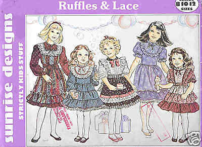 Sunrise Designs Pattern C152 Girls Dress Ruffles & Lace  