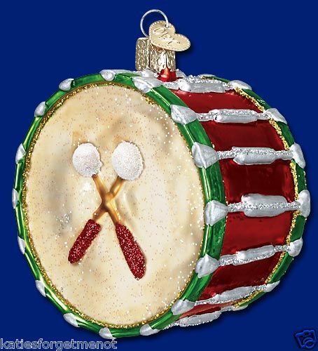 BASS DRUM OLD WORLD CHRISTMAS INSTRUMENT ORNAMENT 38028  