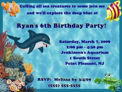 Under The Sea Birthday Invitations/Party Supplies  