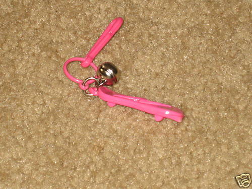 1980 Estate Vintage Plastic Charm   Pink Slim SkateBrd  