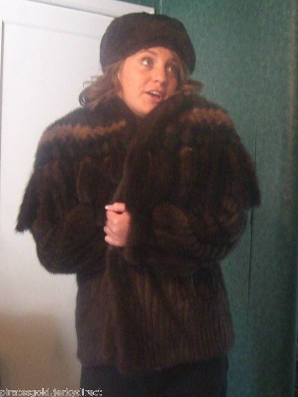 Womens Hat and Jacket Mink Fur Tassels David Green