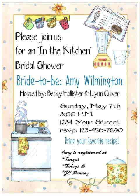 CUSTOM RECIPE Enclosure Card   BRIDAL SHOWER Invitation  