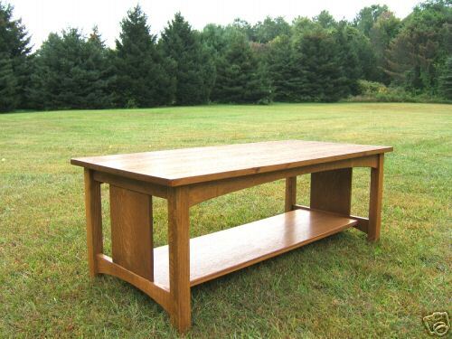 LARGE SLAT SIDE MISSION COFFEE TABLE POPULAR DESIGN OAK  