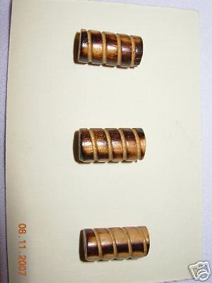 WOOD TOGGLE SHANK BUTTON BARREL SHAPE 7/8 NAT FIN 15 PC  