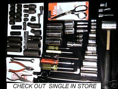 70PC BONNEY TOOLS NEW USA MIX SIZE SOCKET WISS SHEAR  