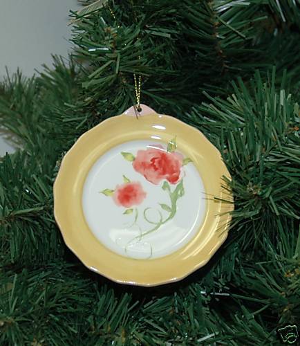 Vintage, Antique Looking Plate Christmas Ornament  