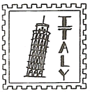 TEACHER ITALY PASSPORT WOOD HANDLED RUBBER STAMP RW2043  