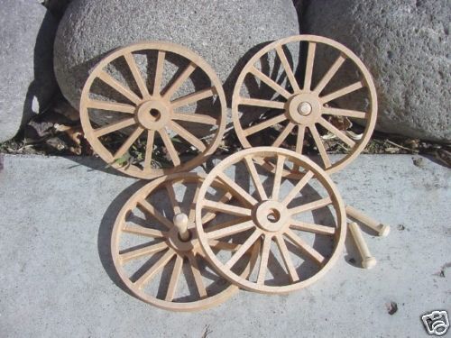 WAGON & CANNON WHEELS   Thin Rim 4 Diameter Alder wood  