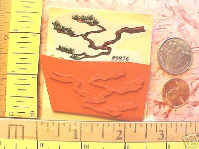 MEDIUM CROOKED PINE TREE BRANCH UNMOUNTED RUBBER STAMP  