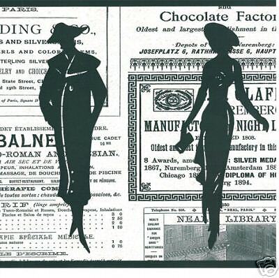 VINTAGE WOMEN ON NEWS ADS WALLPAPER BORDER PA5651B  