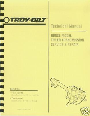 TROY BILT HORSE MODEL TRANSMISSION MANUAL  