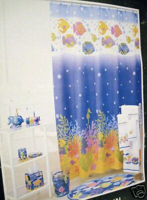 ALLURE TROPICAL FISH SEAHORSE CORAL SHOWER CURTAIN NEW  