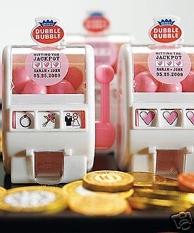 80 SLOT MACHINE GUMBALL WEDDING FAVOR FREE SH &STICKERS  