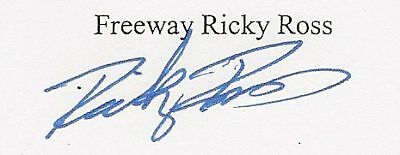 Freeway Ricky Ross signed autograph hand signed RARE COA LOOK!