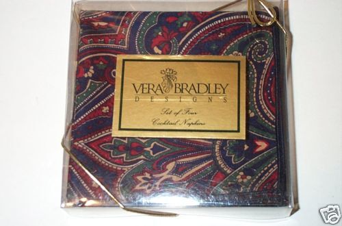 RARE Vera Bradley Medallion Set Of 8 Cocktail Napkins  