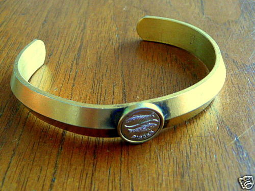 Vintage 1960s 70s Speidel Zodiac PISCES Cuff BRACELET  