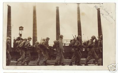WW2 US GI Mortar Team Photo   Japan   LARGE PHOTO  
