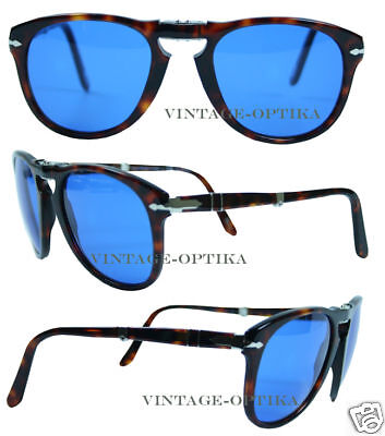 GAFAS AZULES Steve McQueen de las GAFAS DE SOL de PERSOL 714 talla 52