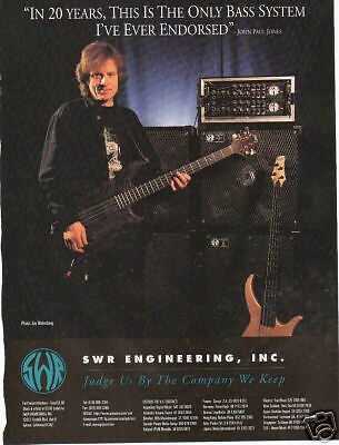 JOHN PAUL JONES Led Zeppelin SWR Bass Systems 1995 Ad  