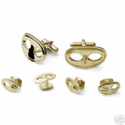 Mardi Gras Masks Cufflink and Stud Set Gold Finish  