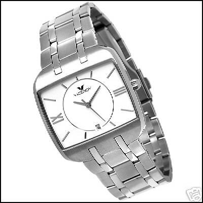 VICEROY MENS WHITE STAINLESS QUARTZ CALENDAR WATCH NEW  