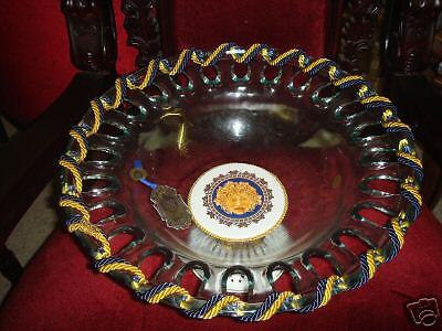 LEMOGES ITALY BACHUS FRUIT BOWL PORCELAIN AND GLASS  