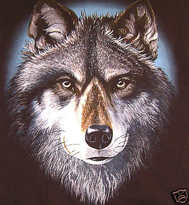 LargeT shirt Wolf Face Gift idea Black  