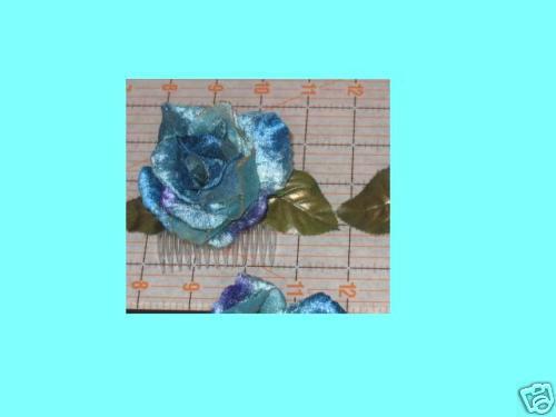 SPANISH SENIORITA BLUE ROSE HAIR COMB COSTUME ACCESSORY  