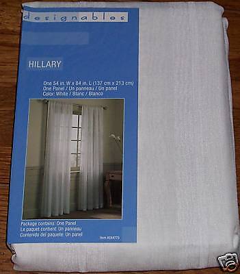 WINDOW CURTAIN SHEER PANEL Hillary DESIGNABLES White  