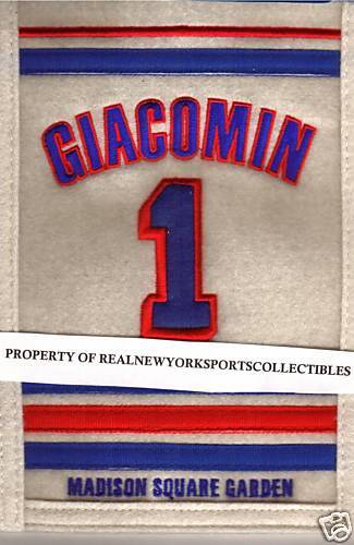 Eddie Giacomin New York Rangers Wool Retirement Night Banner 1
