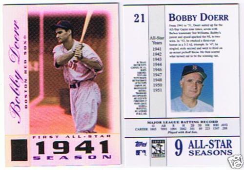 BOBBY DOERR 10 CARD LOT 2003 TOPPS TRIBUTE PERENNIAL  