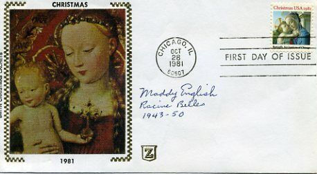 Maddy English AAGPBL Racine Belles Signed Autograph FDC  