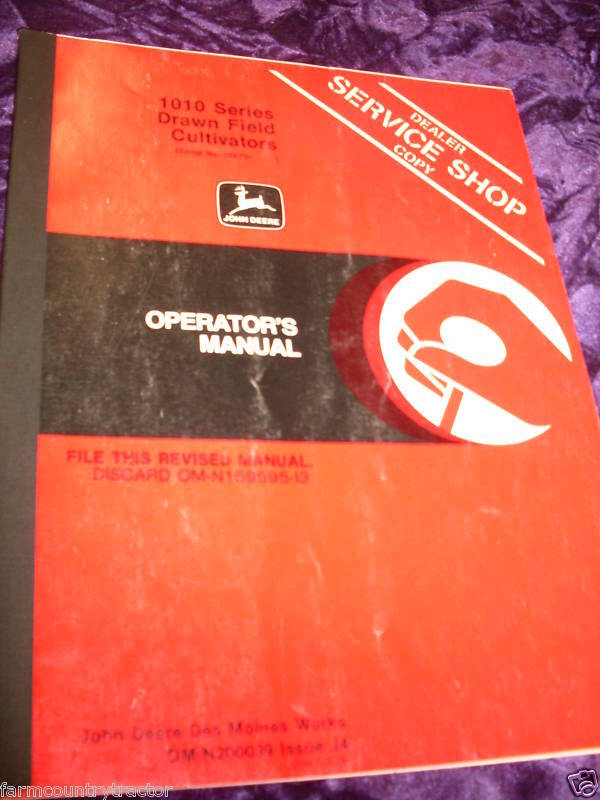John Deere 1010 Cultivator Operators Manual OMN200039  