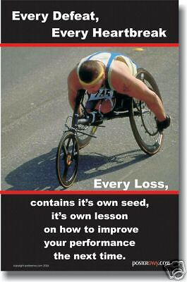 Every Defeat   Wheelchair Motivational Handicap POSTER  