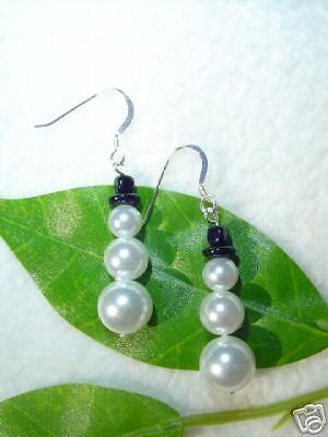 Pearl Snowman Snowmen premier Earrings my designs  