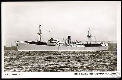 Royal Dutch Lloyd, Steamer S.S. Ternate (1940s) RPPC  