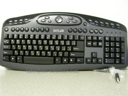 English Russian USB Keyboard Black     