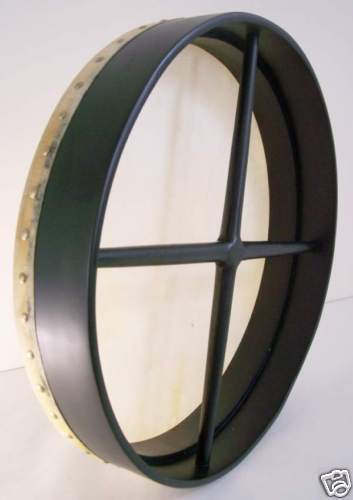 BODHRAN 18in FIXED HEAD WITH TIPPER BLACK FINISH [3832]  