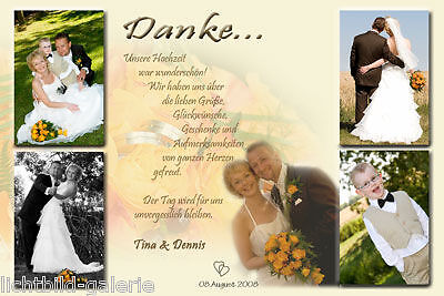 Danksagungskarten Danksagungen HOCHZEIT H62 10x15cm  