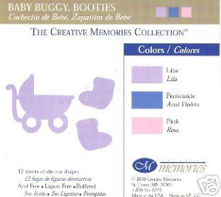 Creative Memories Die Cuts BABY BUGGY SOCKS ~BABY BLUE~  